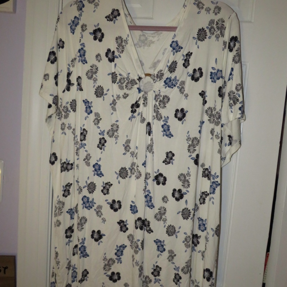 Lane Bryant White and Blue Floral Dress